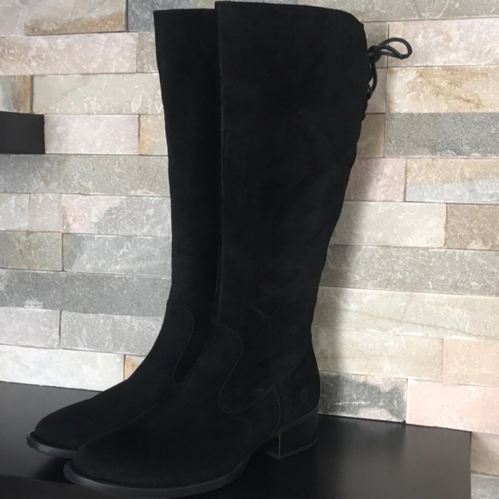 Born Tall Black Leather boots NEW